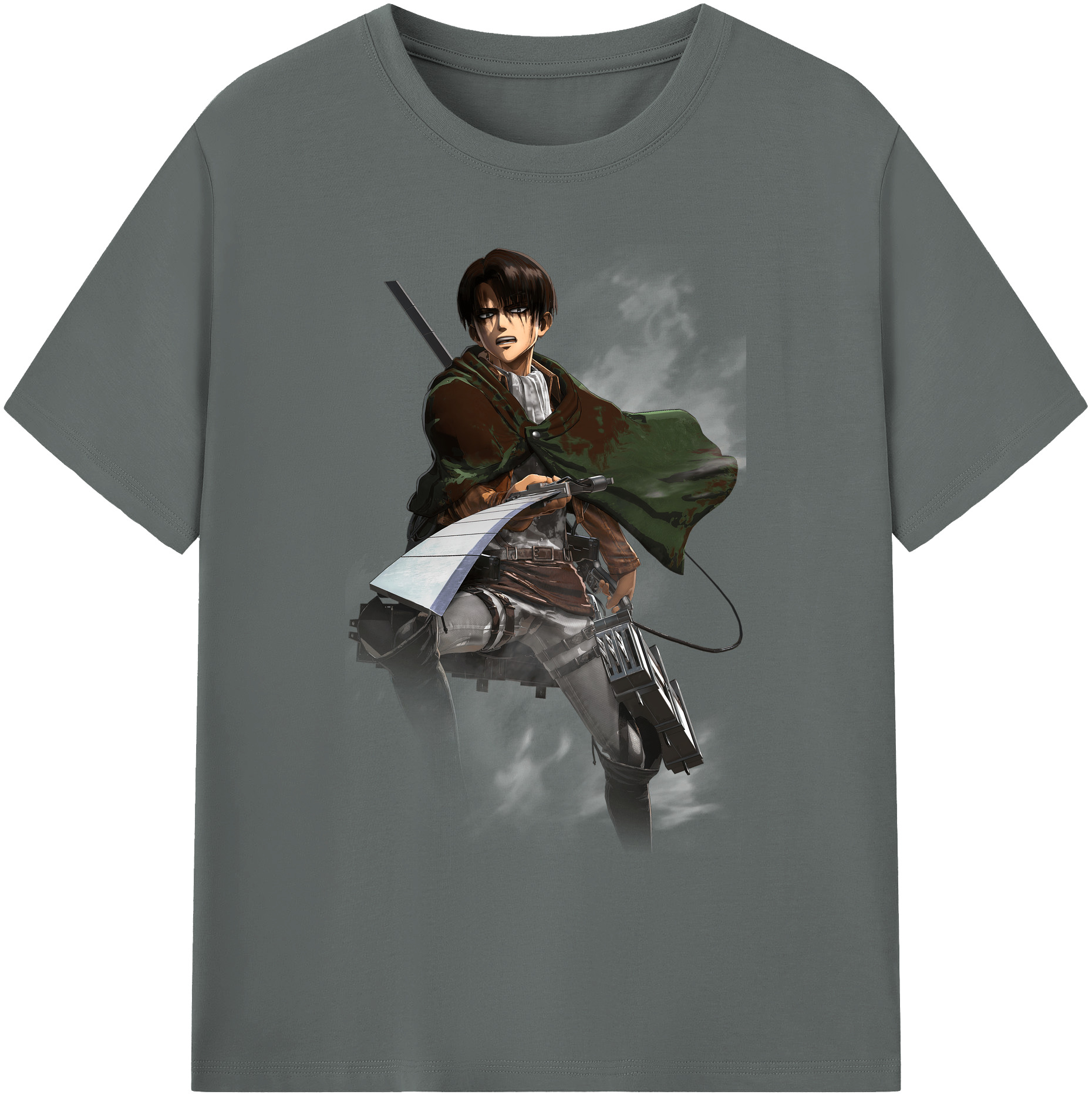 （画像用） 進撃の巨人 リヴァイ·アッカーマン Attack on Titan Levi Ackerman 綿100％ メンズ半袖Tシャツ｜肌触りやわらか＆通気性